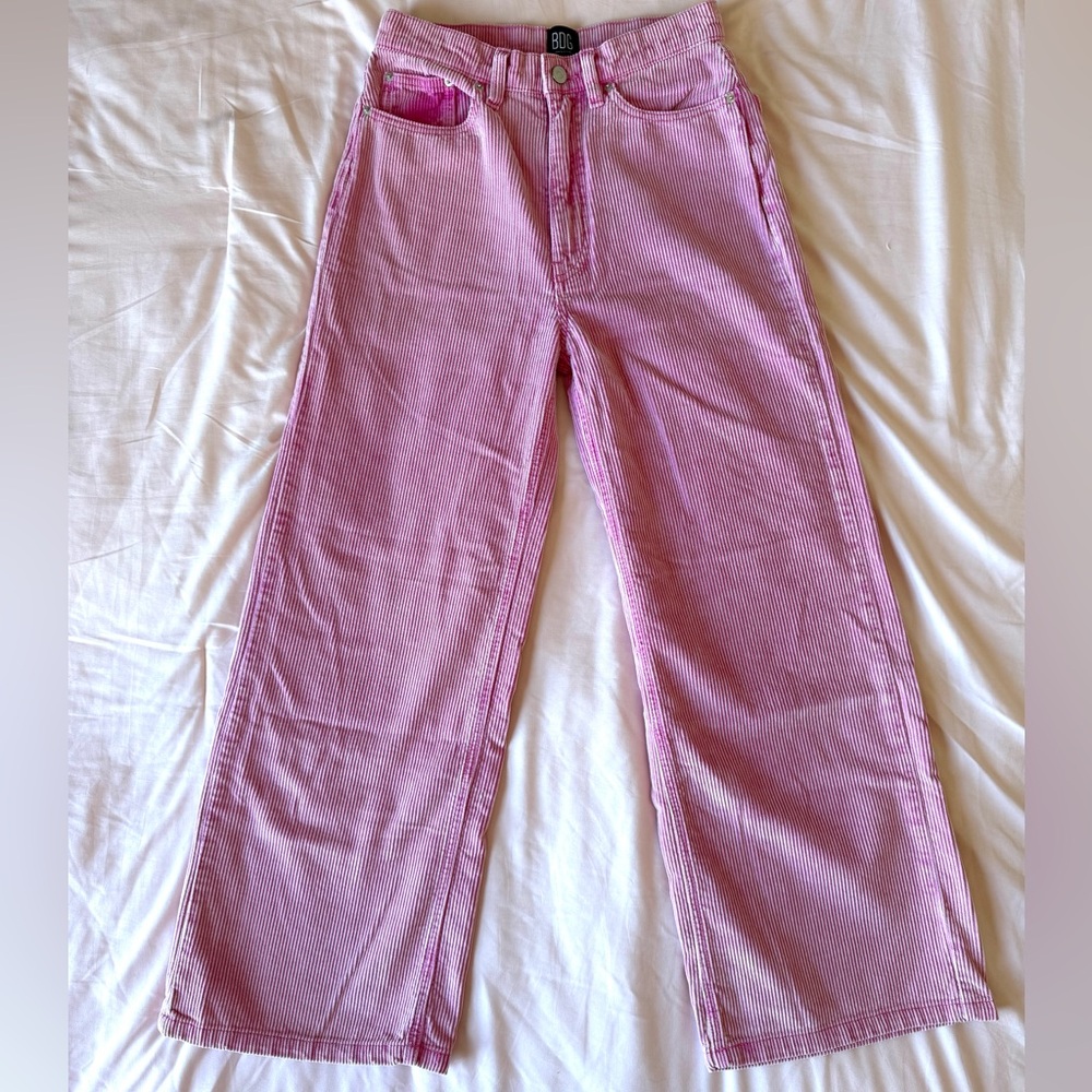 Pink Wide-Leg Corduroy Jeans